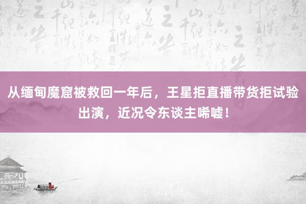 从缅甸魔窟被救回一年后，王星拒直播带货拒试验出演，近况令东谈主唏嘘！