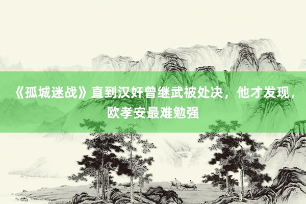 《孤城迷战》直到汉奸曾继武被处决，他才发现，欧孝安最难勉强