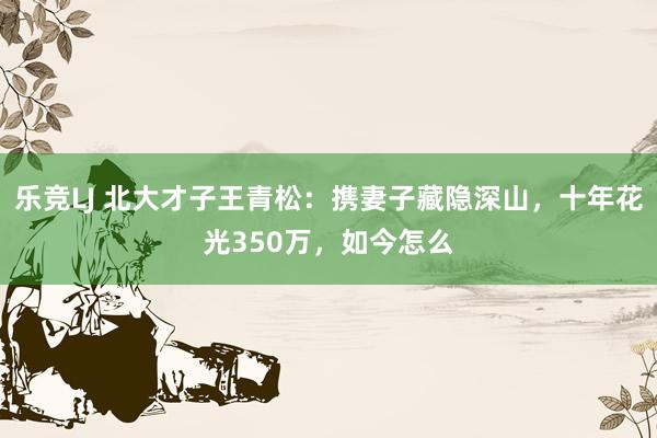 乐竞LJ 北大才子王青松：携妻子藏隐深山，十年花光350万，如今怎么